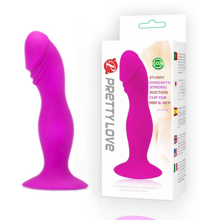 Dildo silikonowy PRETTY LOVE - realistyczny, z przyssawką, wodoodporny 16 cm
