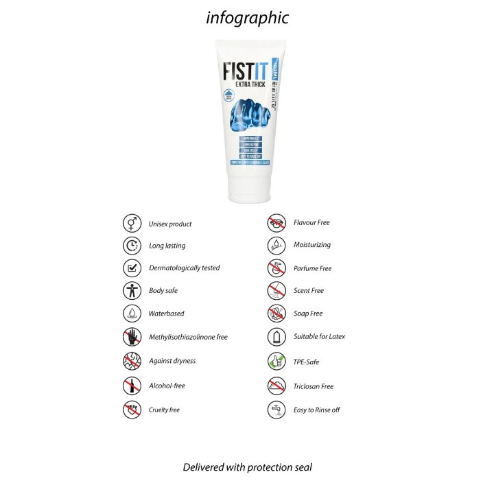 Żel nawilżający Fist It - Extra Gęsty, 100 ml, bezbarwny, dermatologicznie testowany
