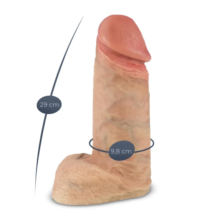 Dildo Silexd Premium Real Skin XL 30cm, termoaktywny, hipoalergiczny, wodoodporny