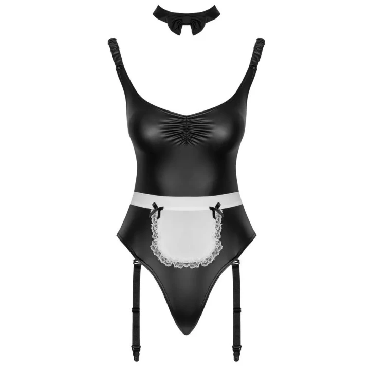 Body COTTELLI LINGERIE XL z regulowanymi paskami, fartuszkiem i chokerem