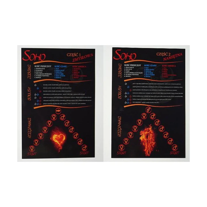 Gra erotyczna SOHO z kostkami, opaską na oczy i kulkowym dildo do wspólnych przygód