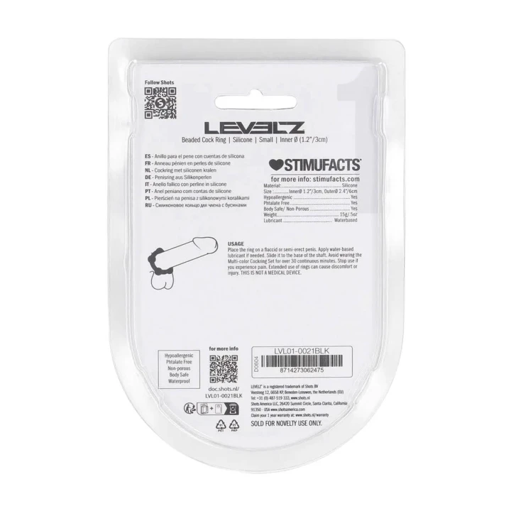 Pierścień erekcyjny silikonowy LEVELZ - 30mm, czarny, dla mniejszych wymiarów