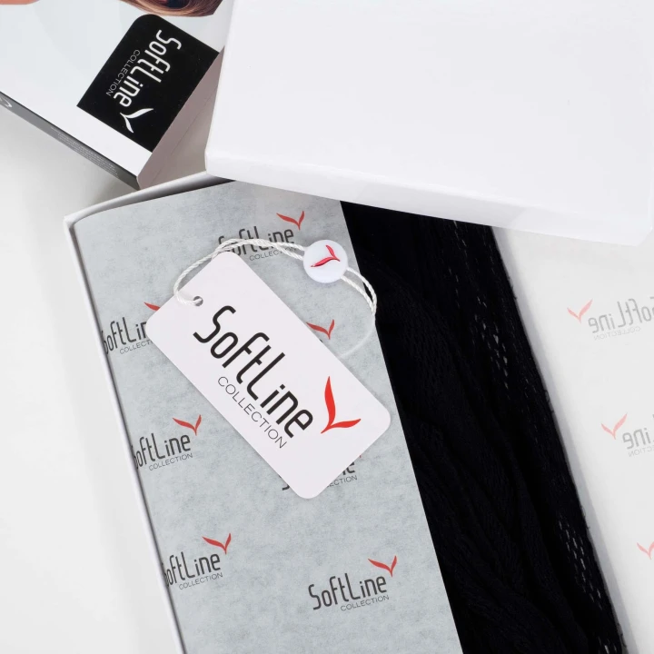 Bodystocking SOFTLINE COLLECTION kwiatowy wzór, czarny, One Size, zmysłowy design