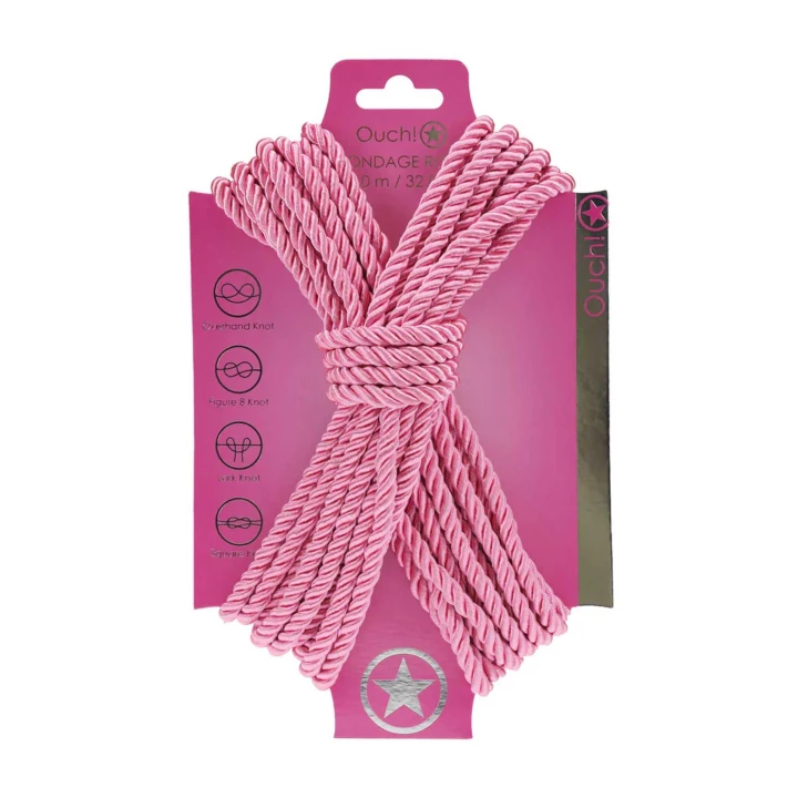 Lina równoważna do bondazu - Soft Touch - 10m, różowa, 0,6cm średnicy