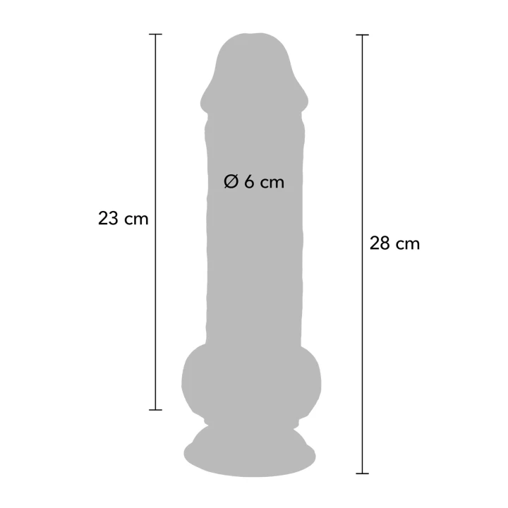 Dildo - TOYJOY Get Real Deluxe, 28 cm, podwójna gęstość, przyssawka