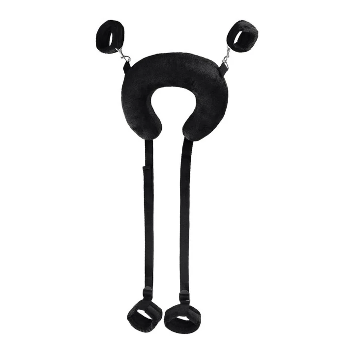 Pas do Unieruchamiania Anonymo z Poduszką, Welur, Czarny, 127 cm