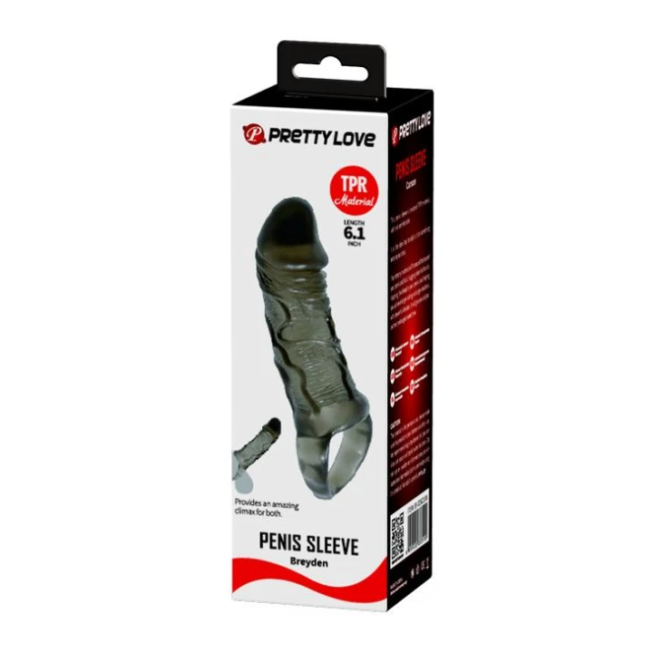 Nakładka na penisa PRETTY LOVE - Breyden, zwiększająca długość i obwód, elastyczna