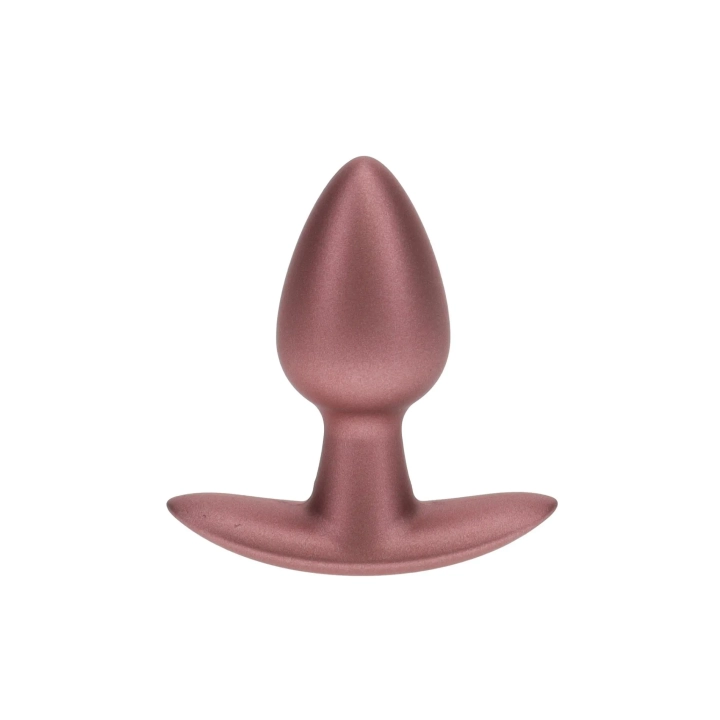 Korek analny - Ouch! - Mały - Silikonowy - 2,6"/6,5 cm - Metaliczny różowy