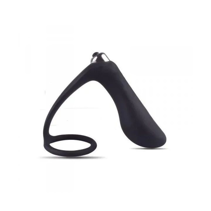 Wibrator analny z pierścieniem P-Ring, silikonowy, wibrujący, 15 cm długości