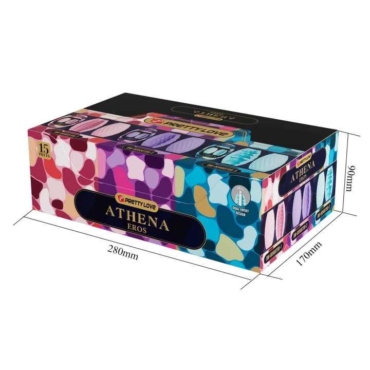 Masturbator wodoodporny PRETTY LOVE - Athena EROS, TPR, podwójne wejście, quick-clean