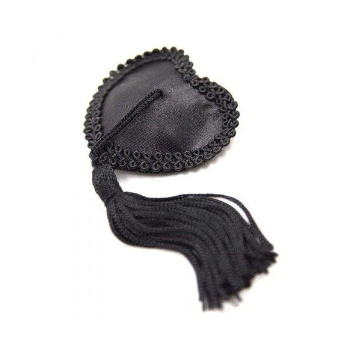 Nakładki na sutki samoprzylepne, wielokrotnego użytku w kształcie serca - czarne