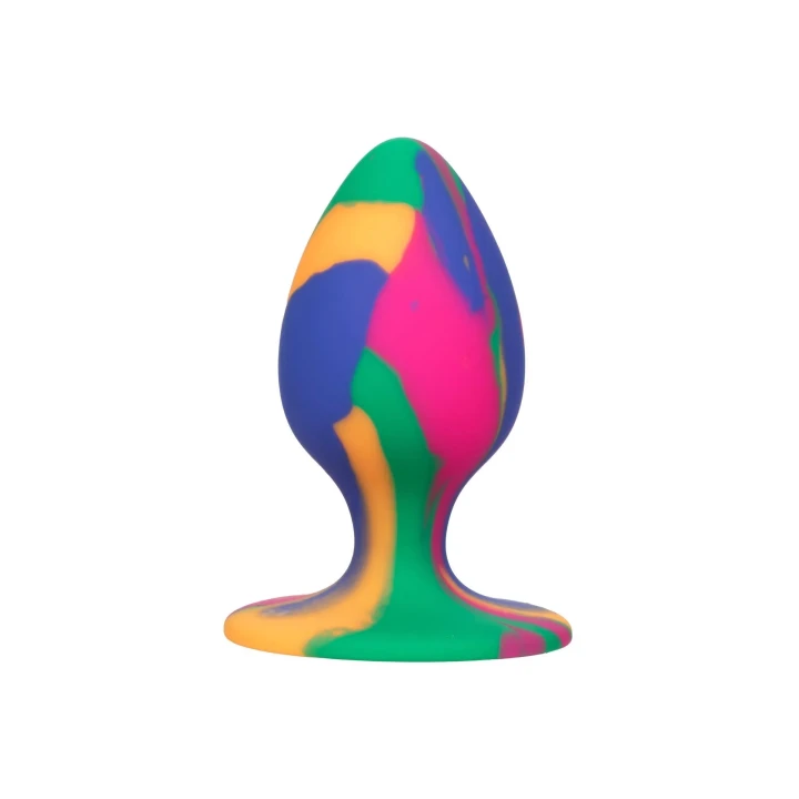 Wtyczka analna Cheeky Medium, silikon, 7.5 cm, średnica 3.25 cm, tęczowy design