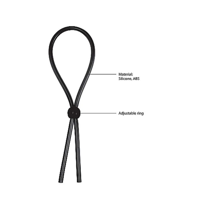 Pierścień regulowany na penisa - Black, silikonowy, wodoodporny, bez ftalanów