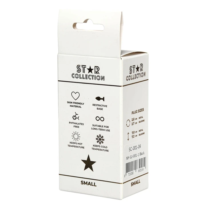 Korek analny S Star Collection S, silikonowy 2,8 cm z jasnoniebieskim kryształem