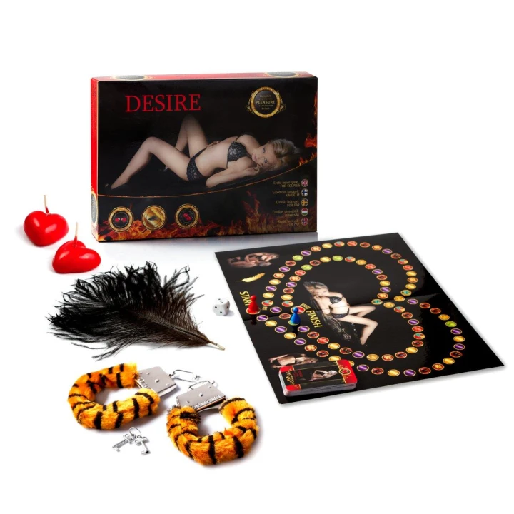 Gra erotyczna DESIRE - plansza z 24 kartami, akcesoria do wspólnych zabaw