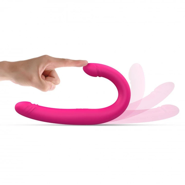 Dildo ORGASMIC DOUBLE DO, silikon, 18,4 cm, 9 trybów wibracji, wodoodporny