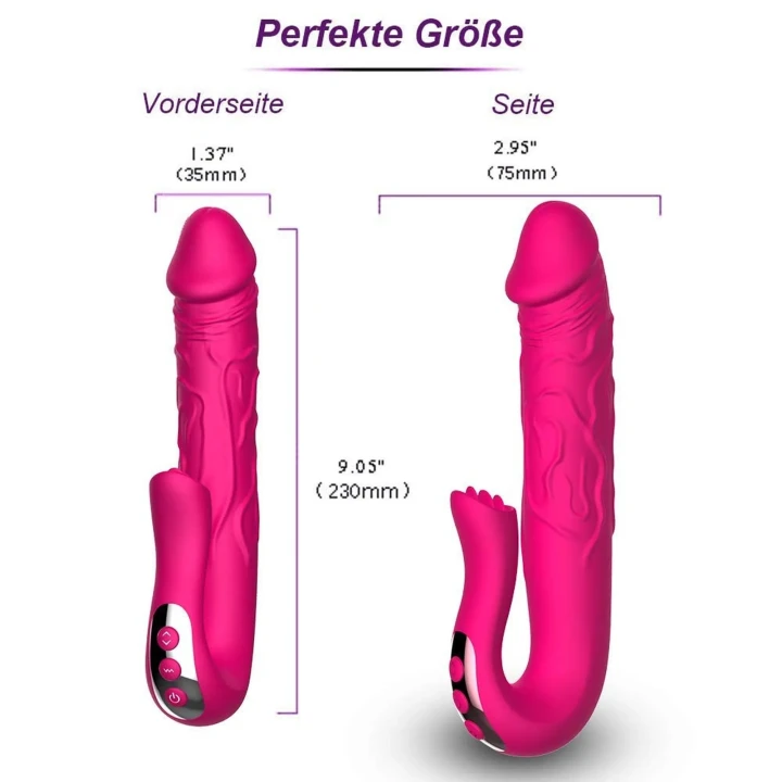 Dildo Realistyczny z Wibracją, Silikon Medyczny, 10 Prędkości, Wodoodporny IPX7