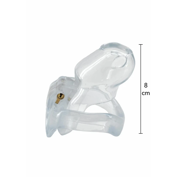 Klatka do penisa CLEAR CONTROL od HIDDEN DESIRE z akrylu, 4 rozmiary pierścieni, 9 cm