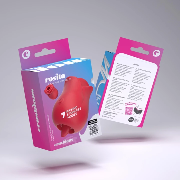 Stymulator clitoralny Crushious Rosita, 7 trybów, wodoodporny, silikonowy