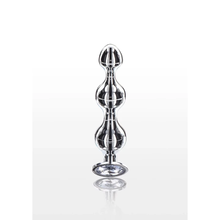 Zatyczka analna TOYJOY Diamond Star Beads, aluminium, 11.7 cm, bezniklowa