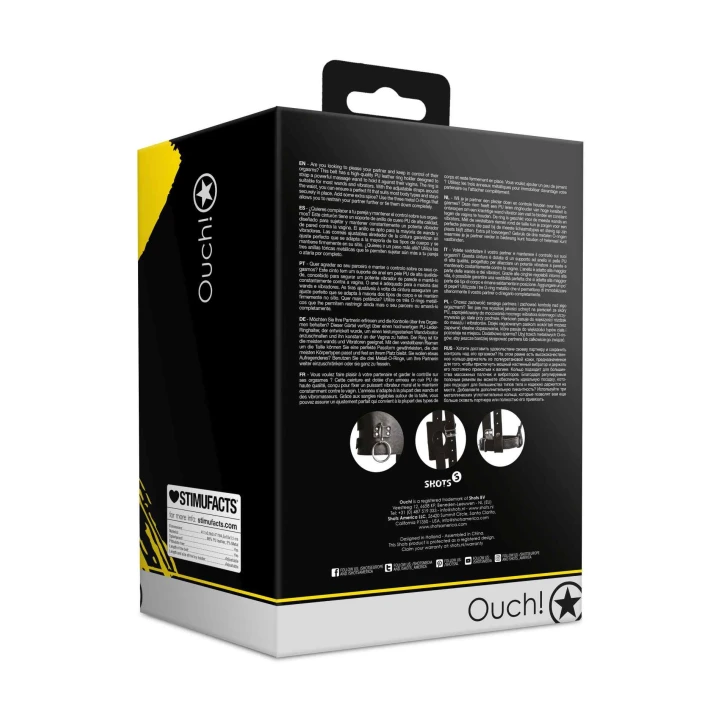 Pas z uchwytem na wibrator - Regulowany, Skóra PU, 3 metalowe O-ringi