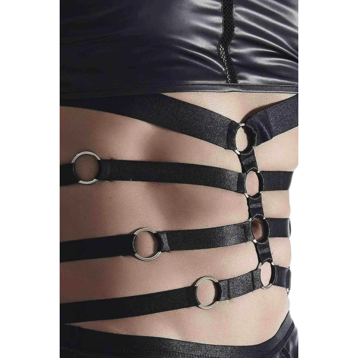 Komplet wetlook męski REGNES FETISH PLANET: t-shirt z gumą, stringi, komfortowy styl