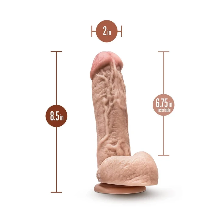 Dildo Dr. Skin Mr. D 8,5'' z dodatkowymi kulkami, z PVC, realistyczny wygląd