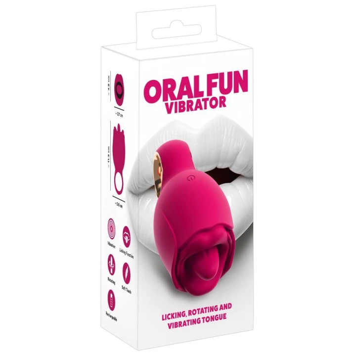 Wibrator oralny Oral Fun (You2Toys) – silikonowe usta, wirujący język, 8 trybów