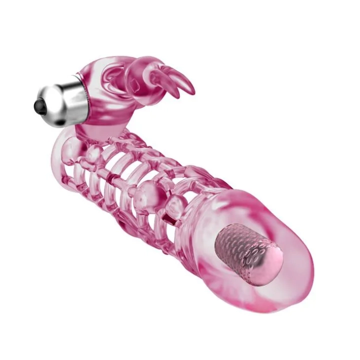 Nakładka wibrująca - BAILE ULTIMATE LOVE, 10 funkcji wibracji, materiał TPR, różowy