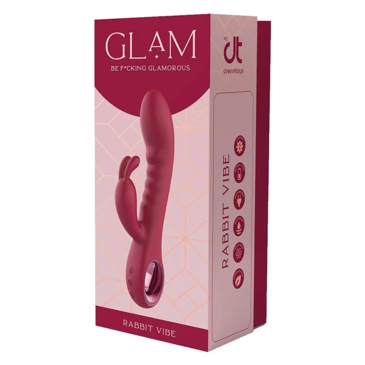 Wibrator króliczy Glam - silikonowy, 5 rytmów, wodoodporny IPX6