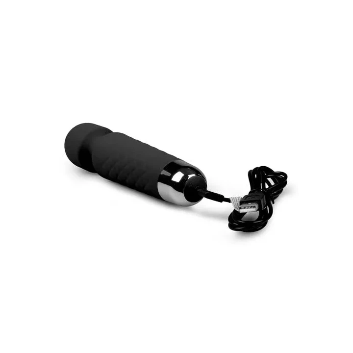 Mini wibrator różdżka EasyToys - 18 trybów wibracji, wodoodporny, czarny