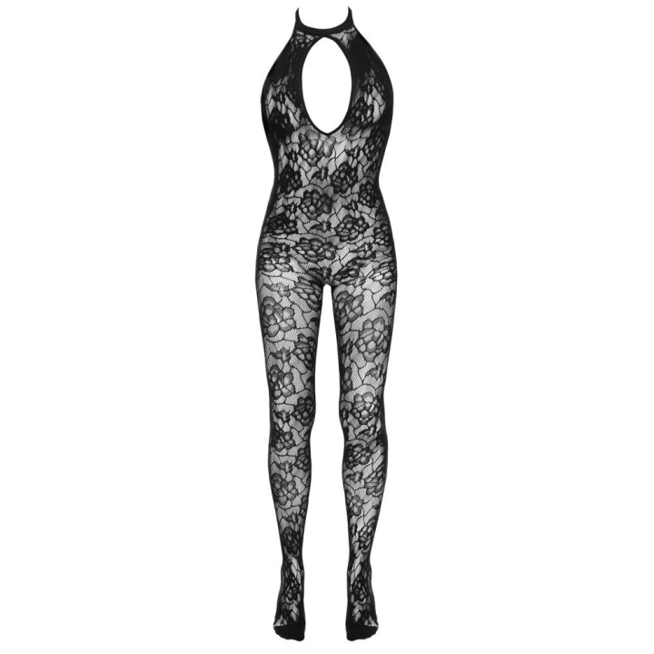 Catsuit Crotchless COTTELLI LINGERIE, Wzór Kwiatowy, Bez Pleców, Zmysłowy Design