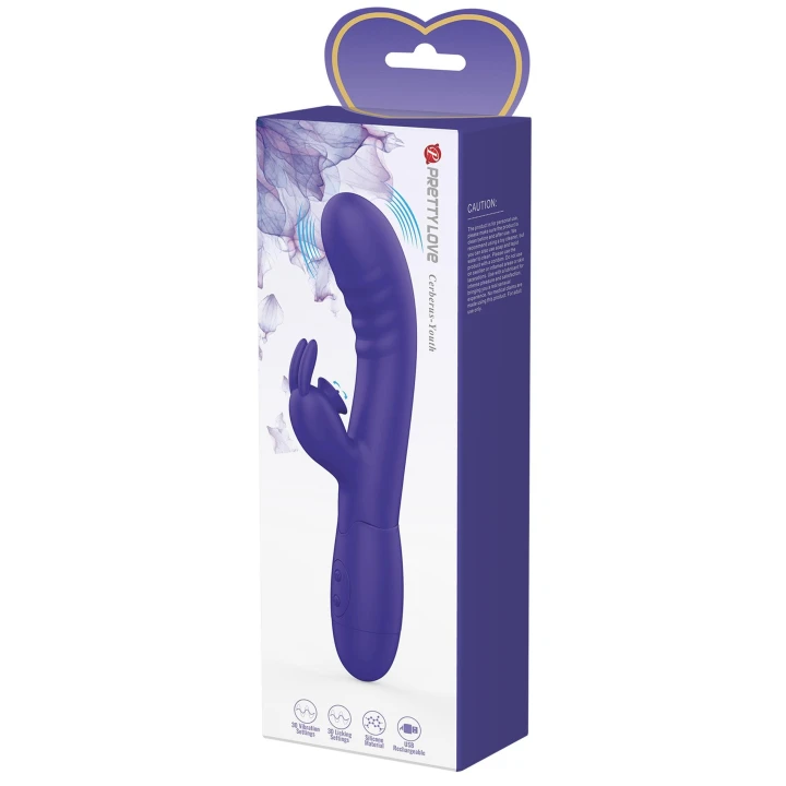 Wibrator silikonowy PRETTY LOVE Cerberus - 30 funkcji wibracji, ergonomiczny kształt