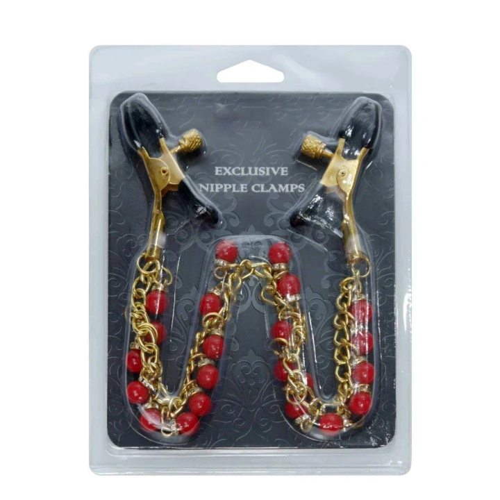 Zaciski do stymulacji sutków - Ekskluzywna Seria No.15, regulowana siła, metal + guma