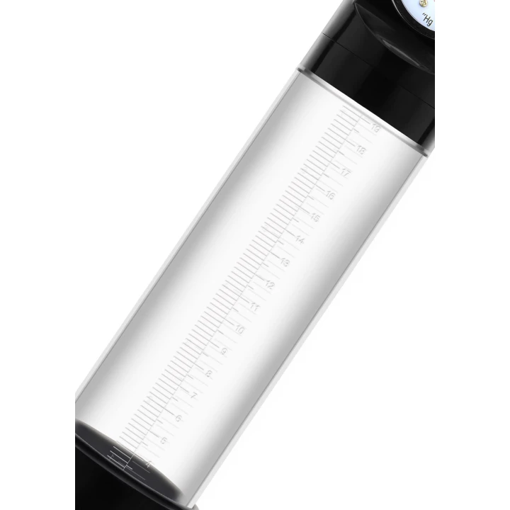 Pompka próżniowa do penisa FUSION X, cylinder poliwęglanowy, manometr, silikonowa rękawica