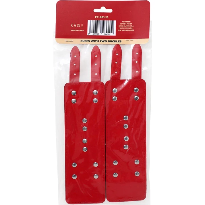 Kajdanki na nadgarstki Fetish Fever - Czerwone, regulowane, przyjazne dla skóry