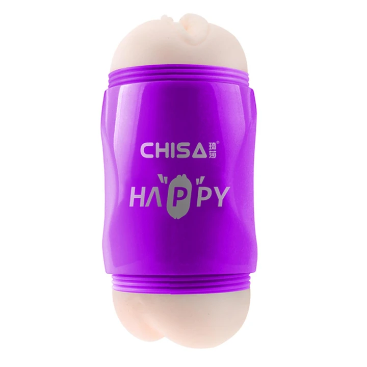 Masturbator Happy Cup T-Skin z realistycznymi otworami pochwy i anusa, 19cm