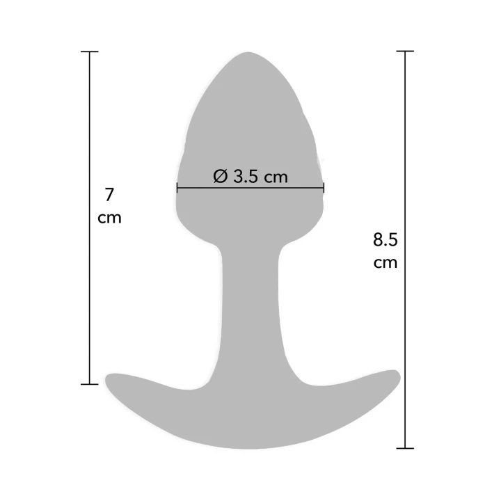 Korek analny ToyJoy Crystal - mały, 100% silikon, długość 8,5 cm, elegancki design