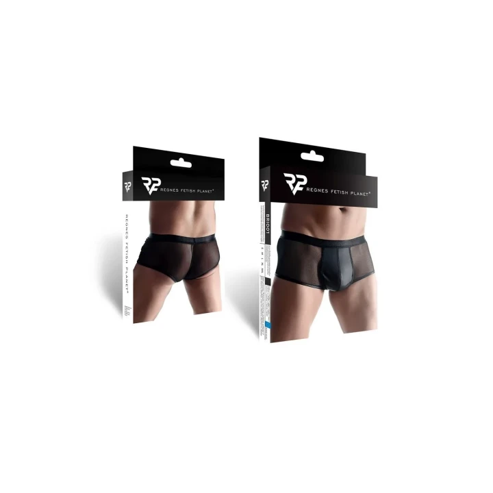 Szorty męskie REGNES FETISH PLANET z wetlooka i siatki elastycznej, z kieszonką BigBoss