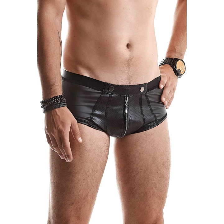 Briefs REGNES FETISH PLANET — wetlook 360° z perforacją, odpinany zamek, XL