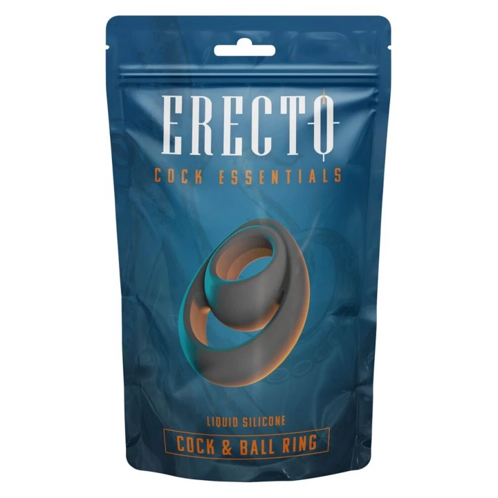 Pierścień na penisa i jądra Erecto, 2,1 cm, silikon, elegancki morski design