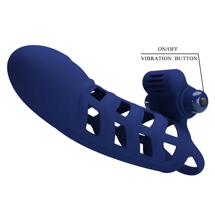 Wibrująca nakładka na penisa PRETTY LOVE - silikonowa, 10 funkcji wibracji, elastyczna