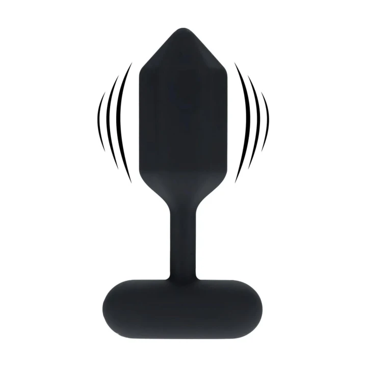 Heksagonalny wibrujący korek analny M - silikon, 12,3 cm, wodoodporny