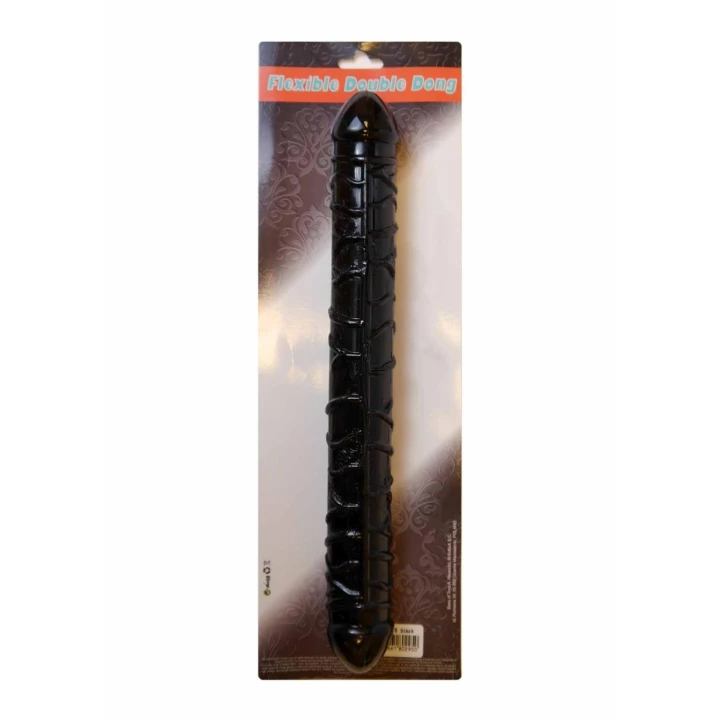 Dildo podwójne TPR, 33,5 cm, elastyczne, wodoodporne, czarne