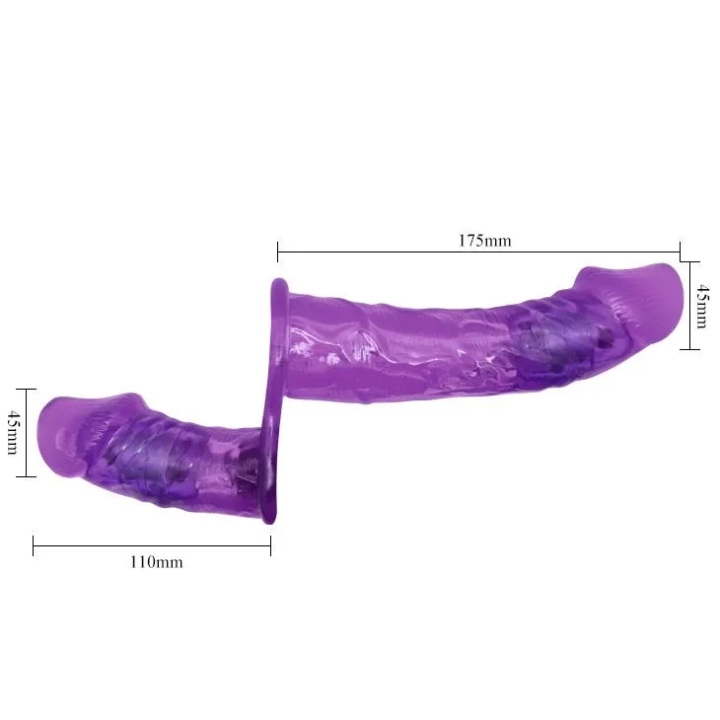 Dildo BAILE - Podwójnie Wibrujący, Dwa Silniki, TPR, PU, ABS, Gumowy