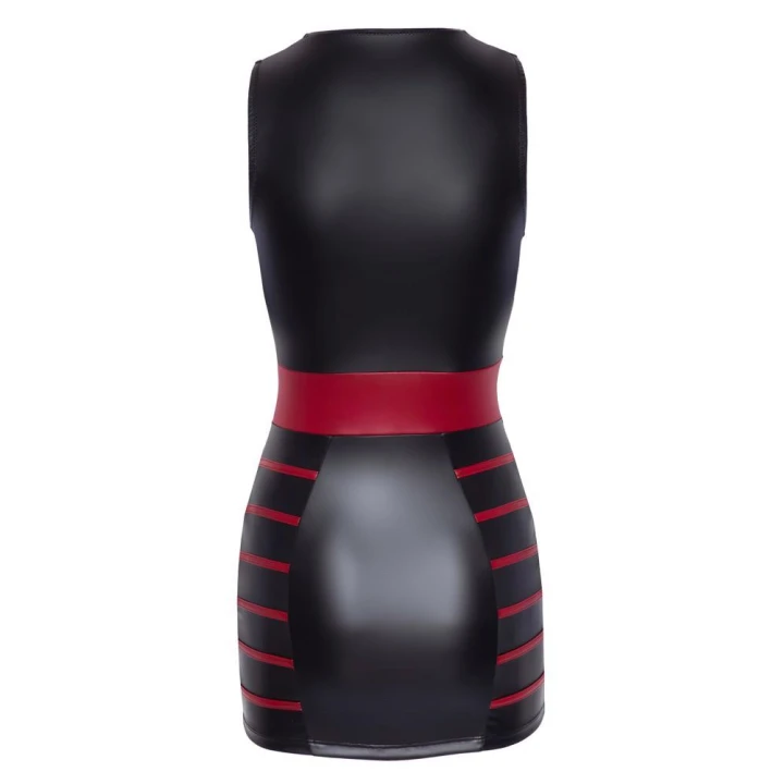 Sukienka obcisła COTTELLI PARTY, czarna z czerwonymi wstawkami, elegancka XL