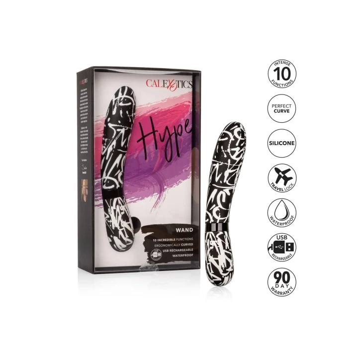 Wibrator elastyczny Hype Wand - silikon, 10 trybów wibracji, wodoodporny