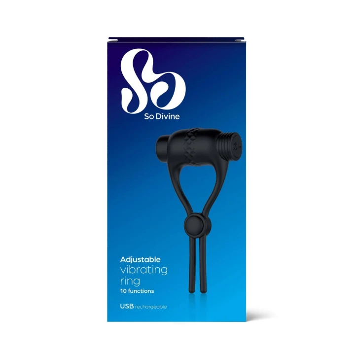 Pierścień erekcyjny regulowany z wibracjami, silikonowy, 10 trybów, wodoodporny