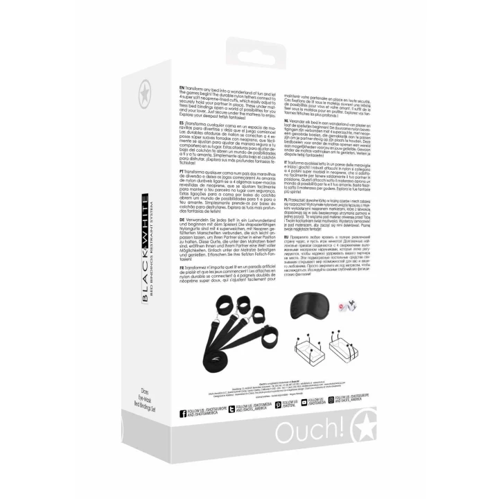 System Restraintów do Łóżka - Nylonowe Uwięzi, Mankiety Neoprenowe, Montaż Pod Materacem