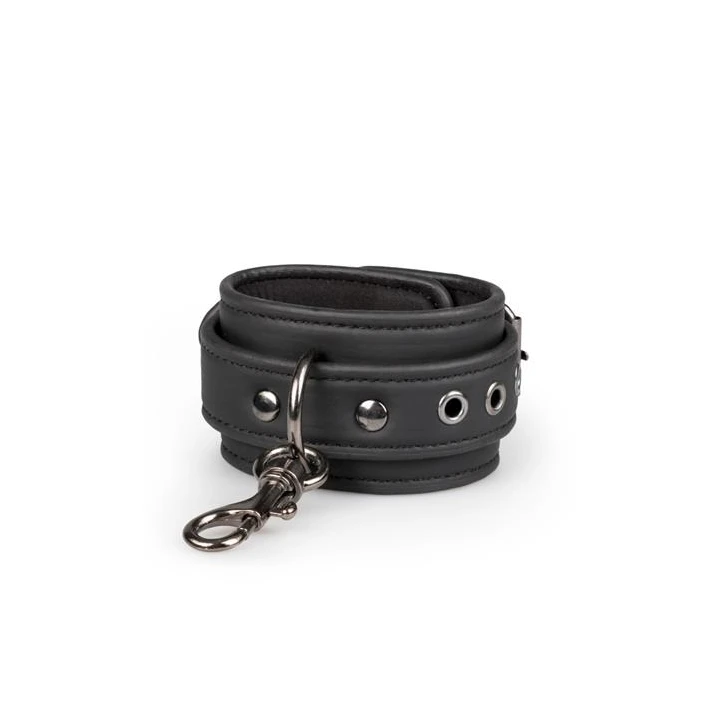 Kajdanki Fetish z obrożą, mankietami na kostki i nadgarstki, sztuczna skóra, metal, czarne